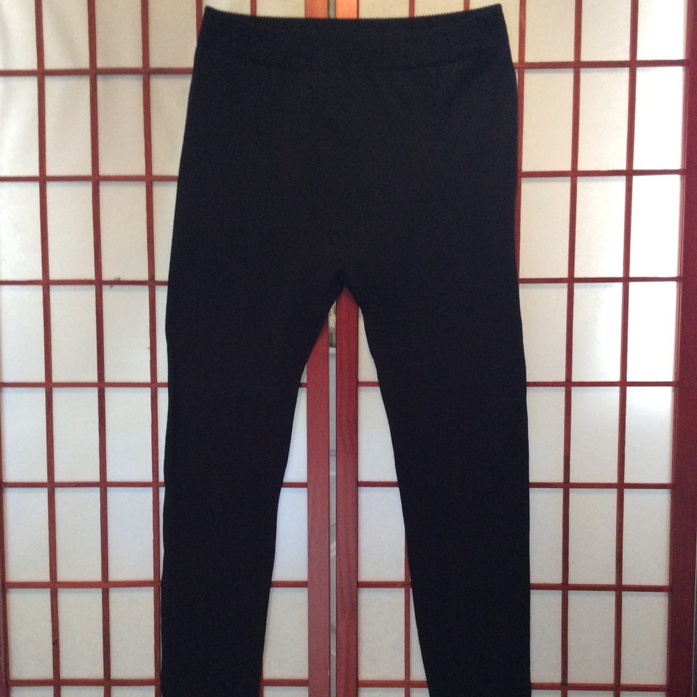 Solid Black Flannel Leggings